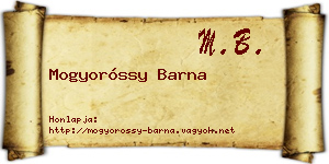 Mogyoróssy Barna névjegykártya