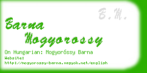 barna mogyorossy business card