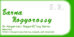 barna mogyorossy business card